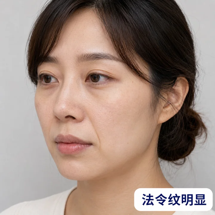 法令纹明显